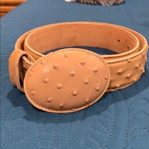 Leather cream belt
